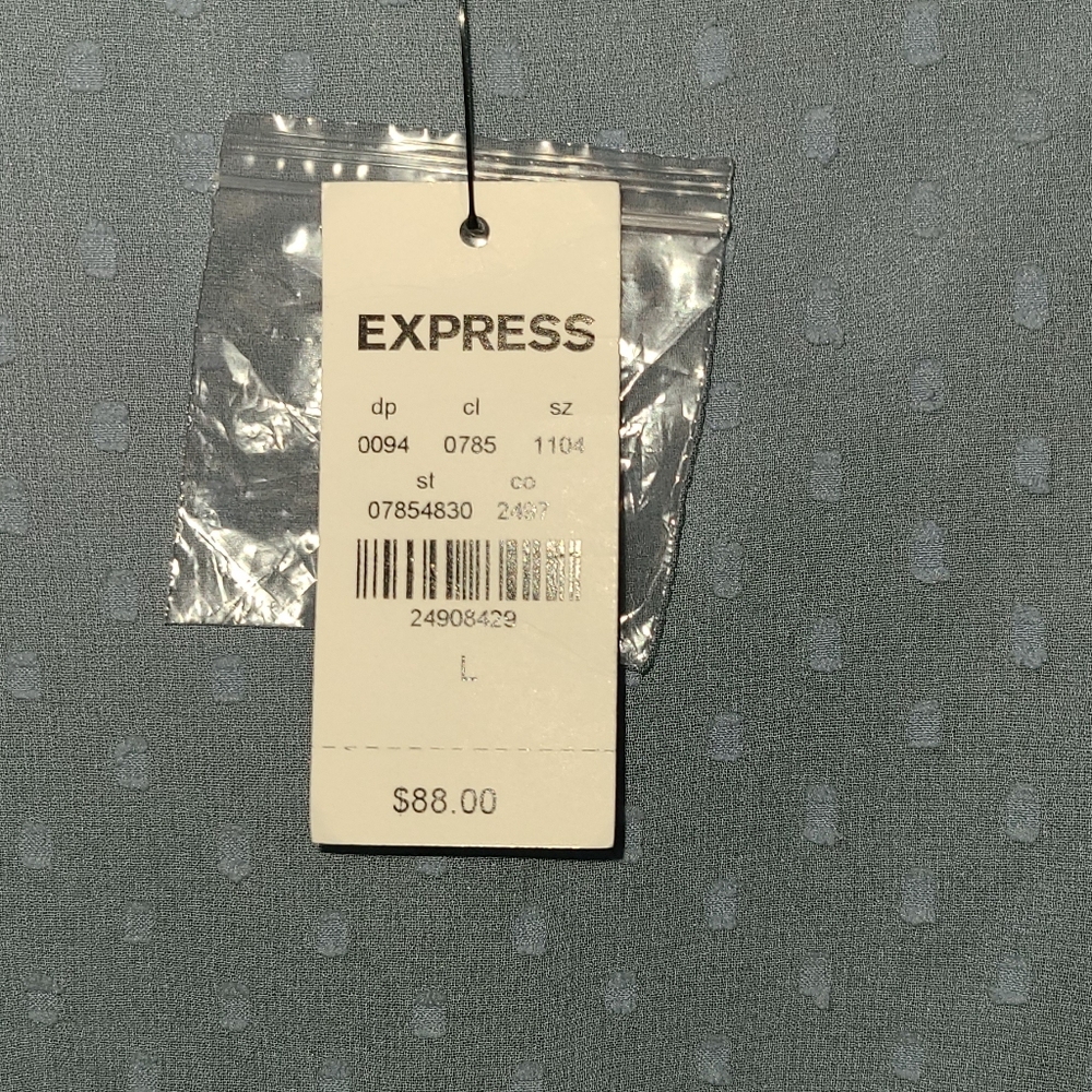 NWT-Express Blue‎ Clip Dot Tiered Smocked Waist Dress - Picture 4 of 7